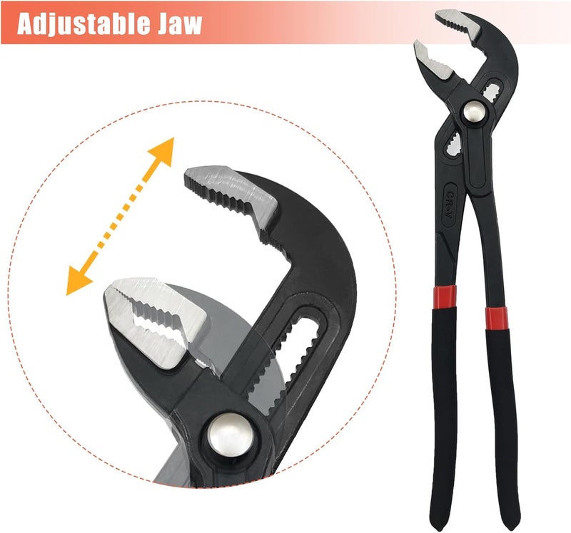MFBJXC 3PCS Groove Joint Pliers Set 7Inch 10Inch 12Inch, Fast Adjustable Channel Locks Plier Set Quick Release Water Pump Pliers Set V-Jaw Tongue for Gripping, Repair, Nuts, Bolts, Pipe - Image 4